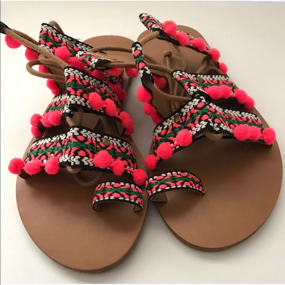 Forever 21 Strap Lace Up Sandals, Women’s Size 5.5